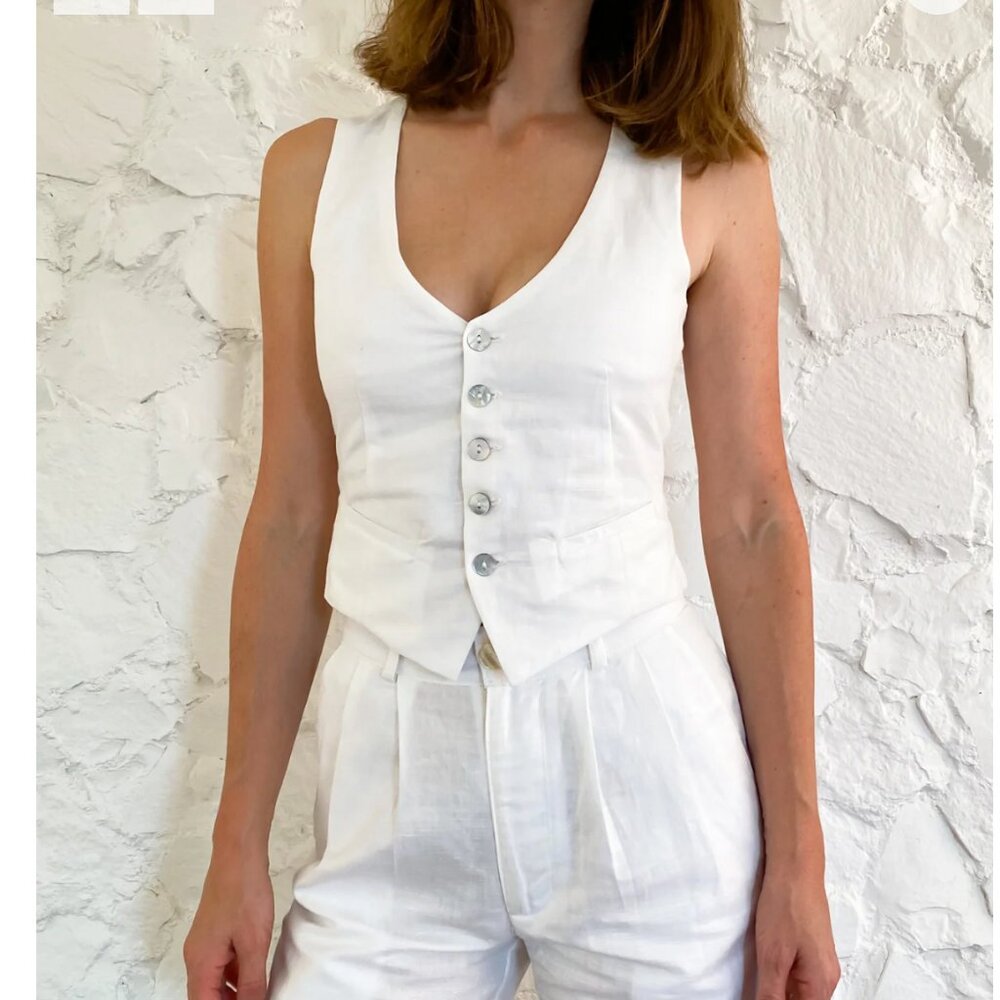 Scout Goods Linen Vest- The Vest - Salt Linen